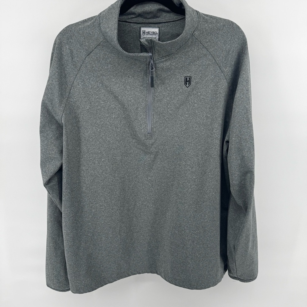 Men's Heybo Charcoal Long Sleeve 1/4 Zip Townsend Shirt Sz L